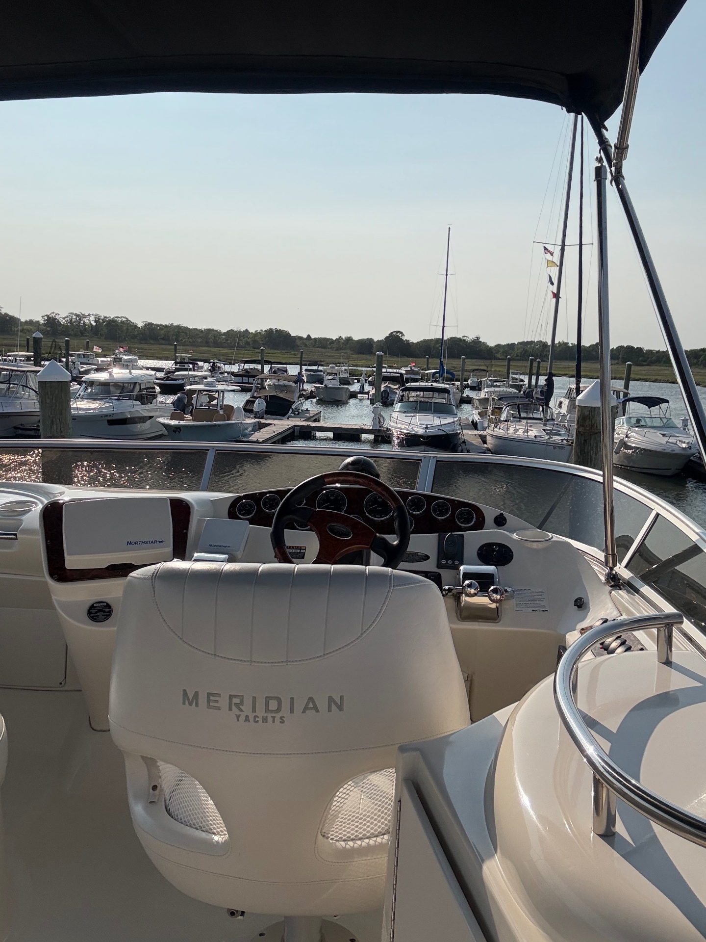 Meridian Yachts flybridge helm