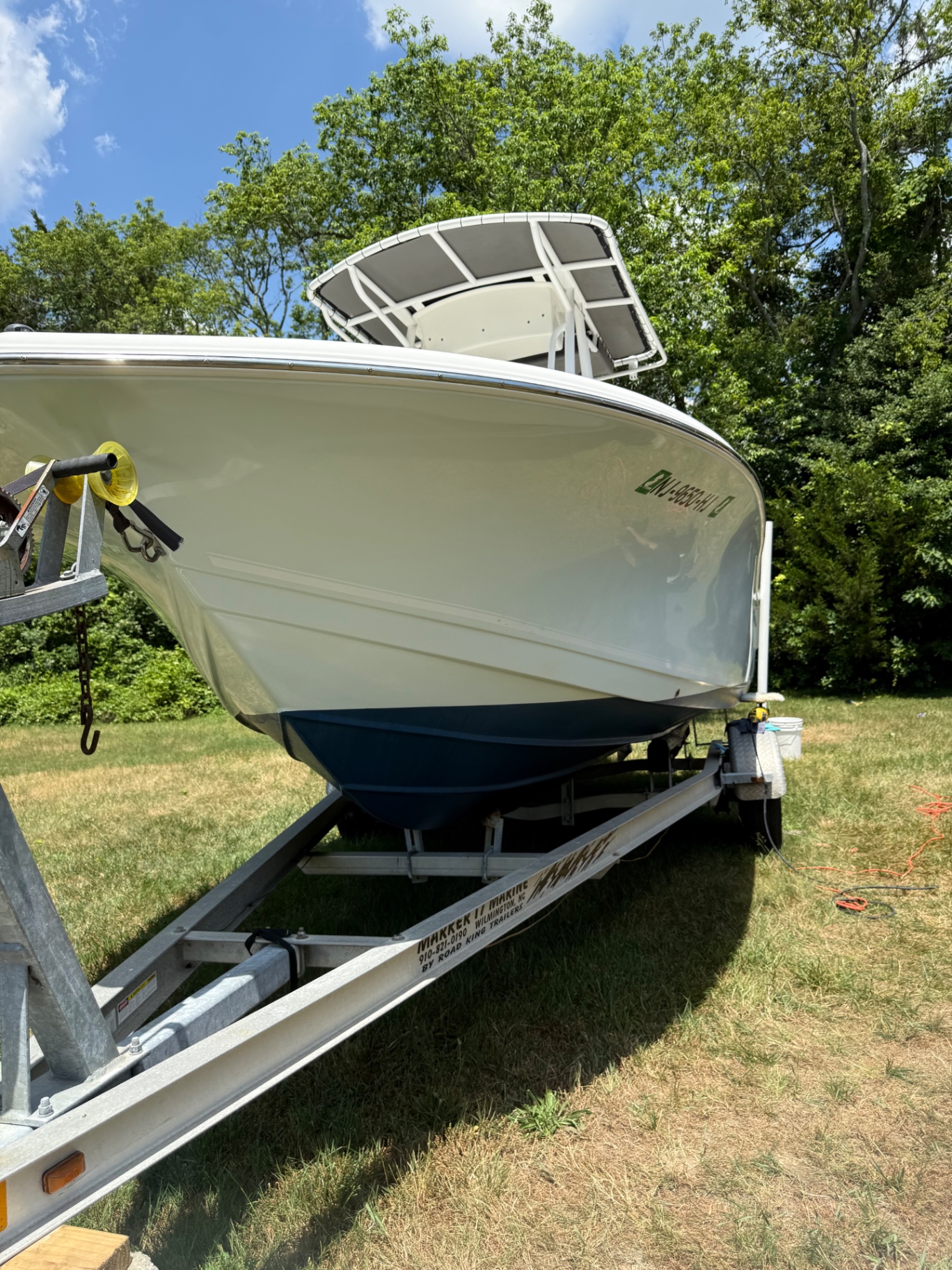 Trailered center console bow